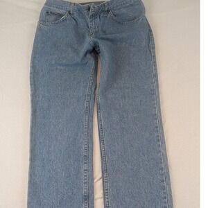VTG Classic 80 Lee Riders Men's Jeans Size 34x30 Light Wash Denim Relaxed Grung